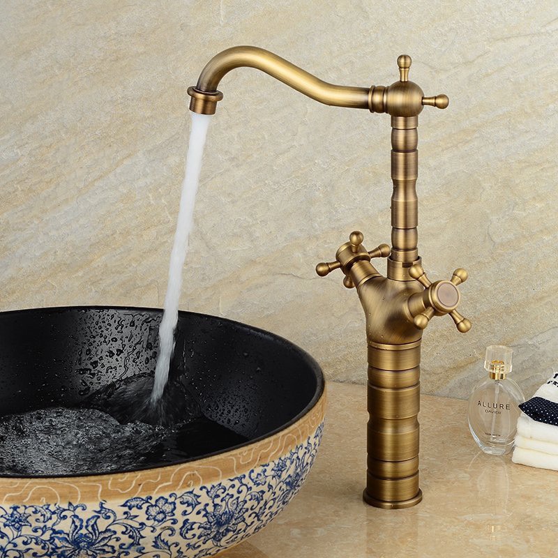 Vòi rửa lavabo đồng nghệ thuật VOI0018– Phong cách vintage độc đáo