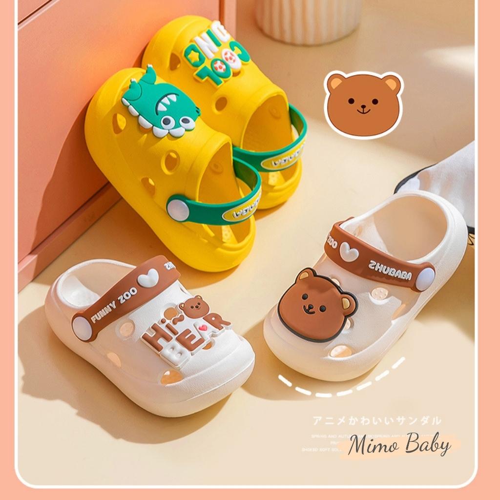 Dép sục cho bé siêu nhẹ hình gấu nâu hàn quốc Mimo Baby GD01