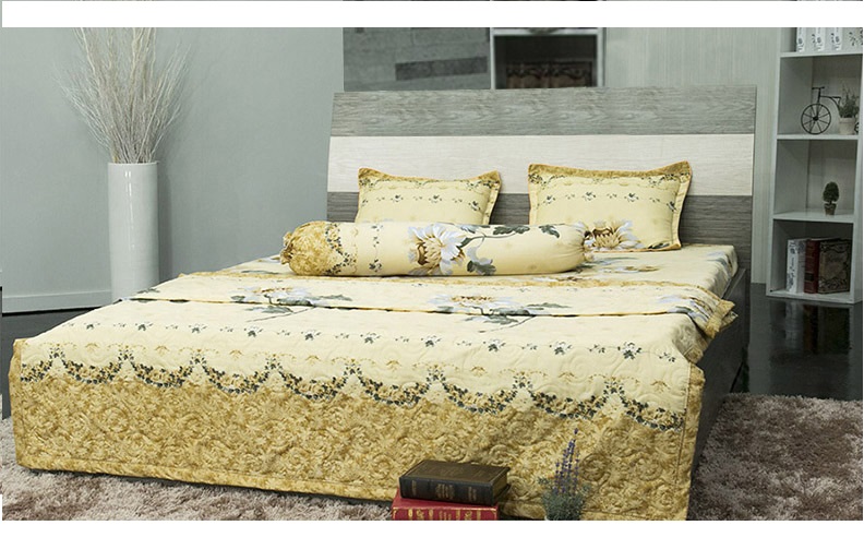 Bộ drap mền chần 2 mặt cao cấp 5 món 1m6/1m8