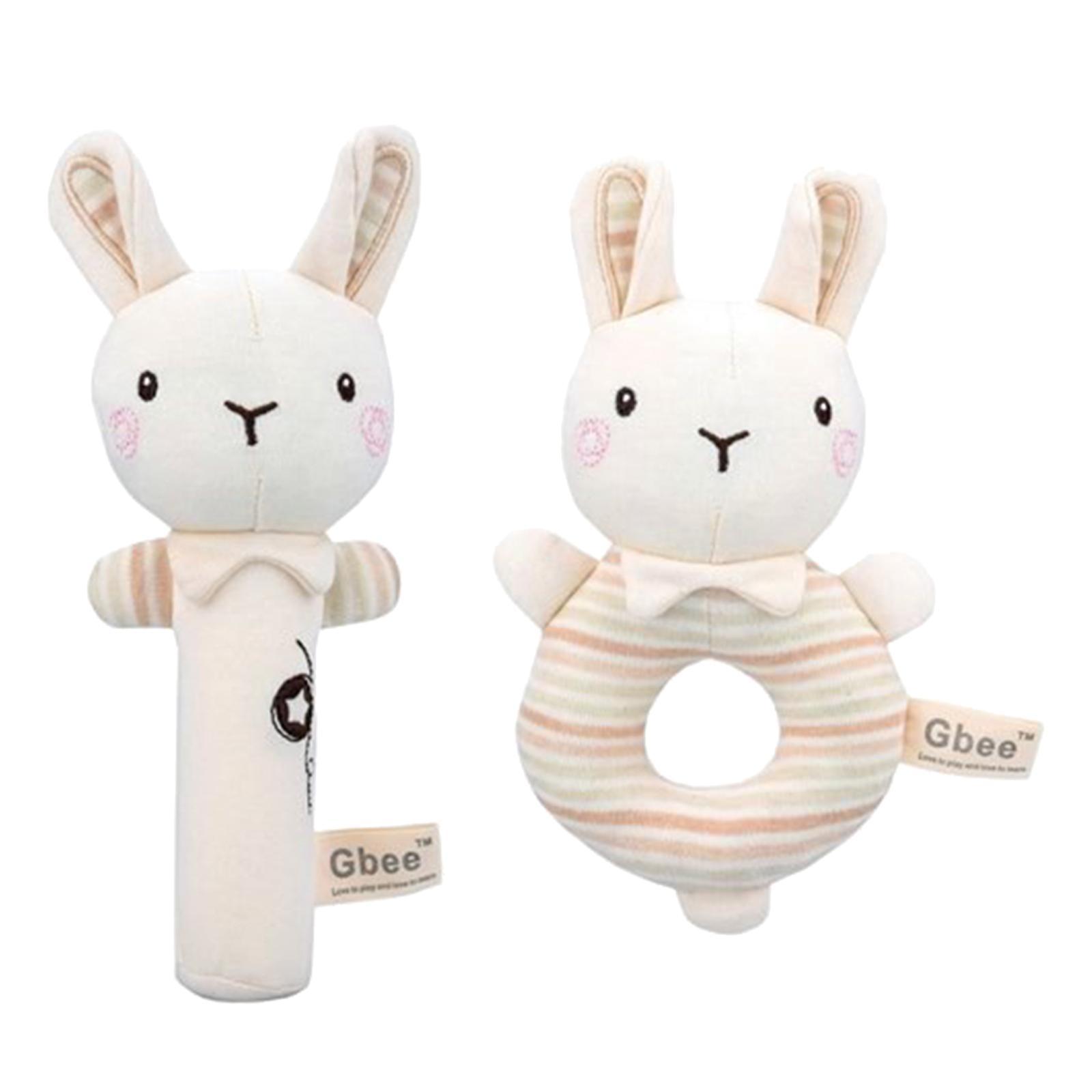 2x Cute Baby Rattle Toys Stuffed Educational Toys Hand Grip Toys