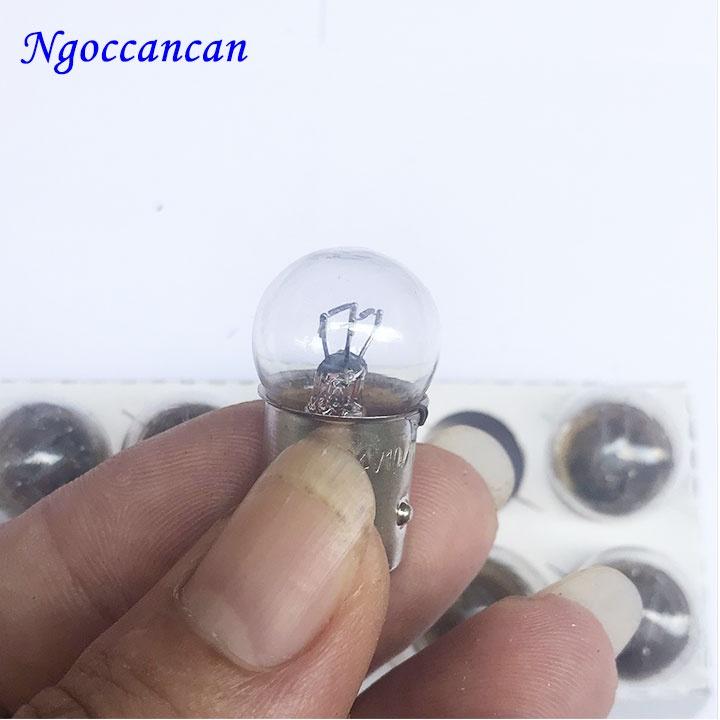 Hộp 10 Bóng Đèn Ô Tô Xe Hơi Đui Cài Hai Tóc 12V Hoặc 24V 10/10W