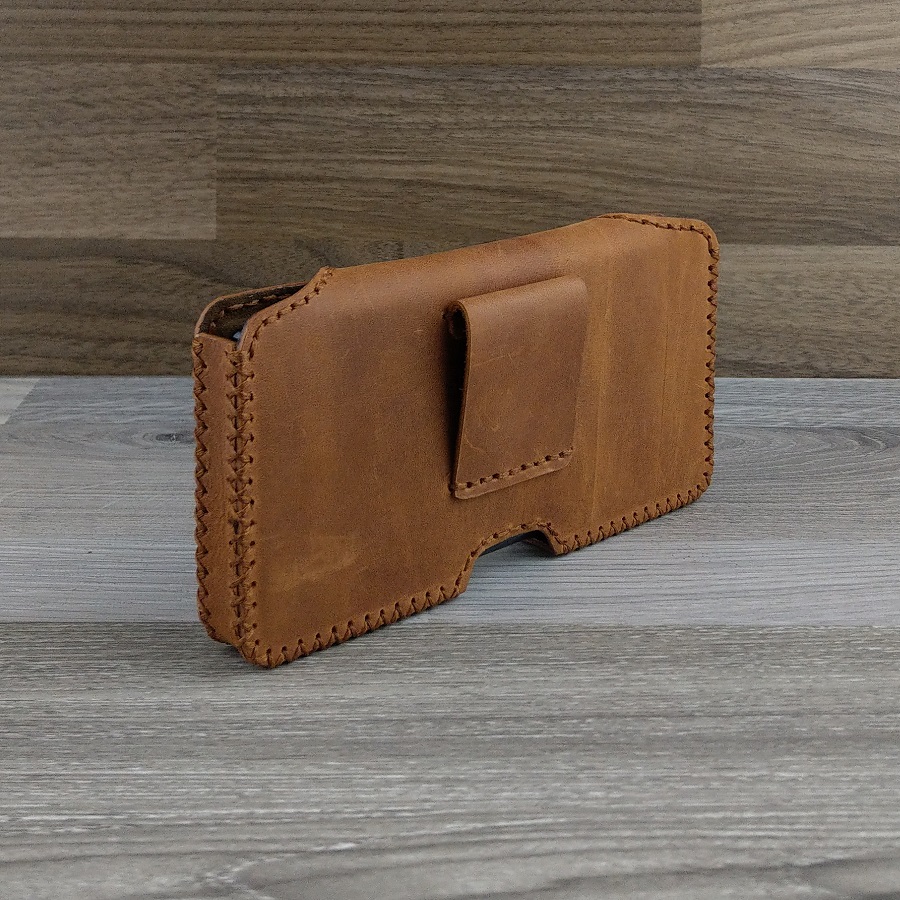 Bao Da Đeo Lưng dành cho Samsung Galaxy Note 10 Plus Dạng Hộp Da Sáp Nâu Bò