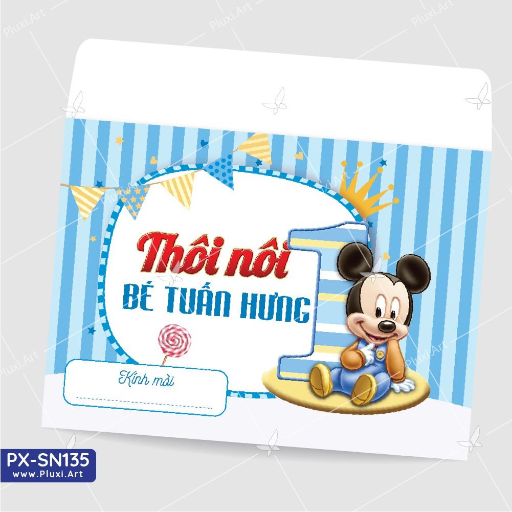 Thiệp thôi nôi – sinh nhật Pluxi bé Trai tuổi Chuột PX_SN135