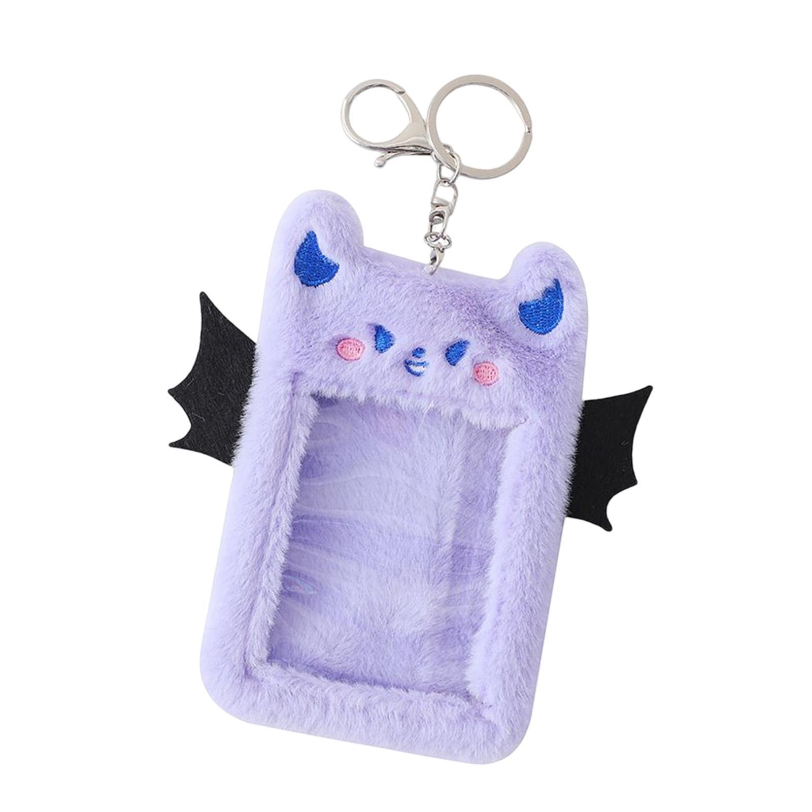 4pcs Plush Photo Card Holder with Keychain Photo Sleeves