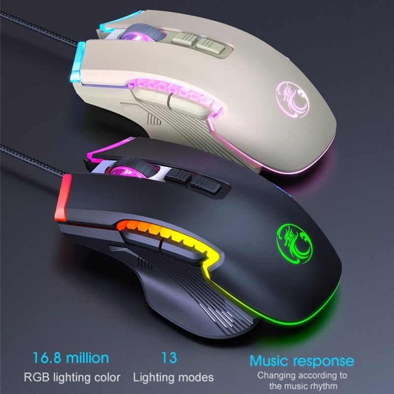 Chuột Led RGB gaming T70 7200dpi công thái học chống mỏi cổ tay Cho máy tính laptop hàng nhập khẩu