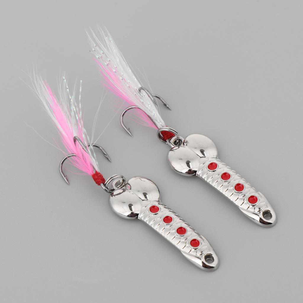 2pcs Metal Wobble Fish Lure Spoon Fishing Sequins Hard Bait Spinnerbaits 5g