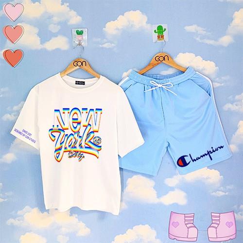 Set đồ bộ Quần Shorts Lửng Kẻ 3 Sọc Quần Ulzzang Ống Rộng Quần Đùi Kẻ Sọc