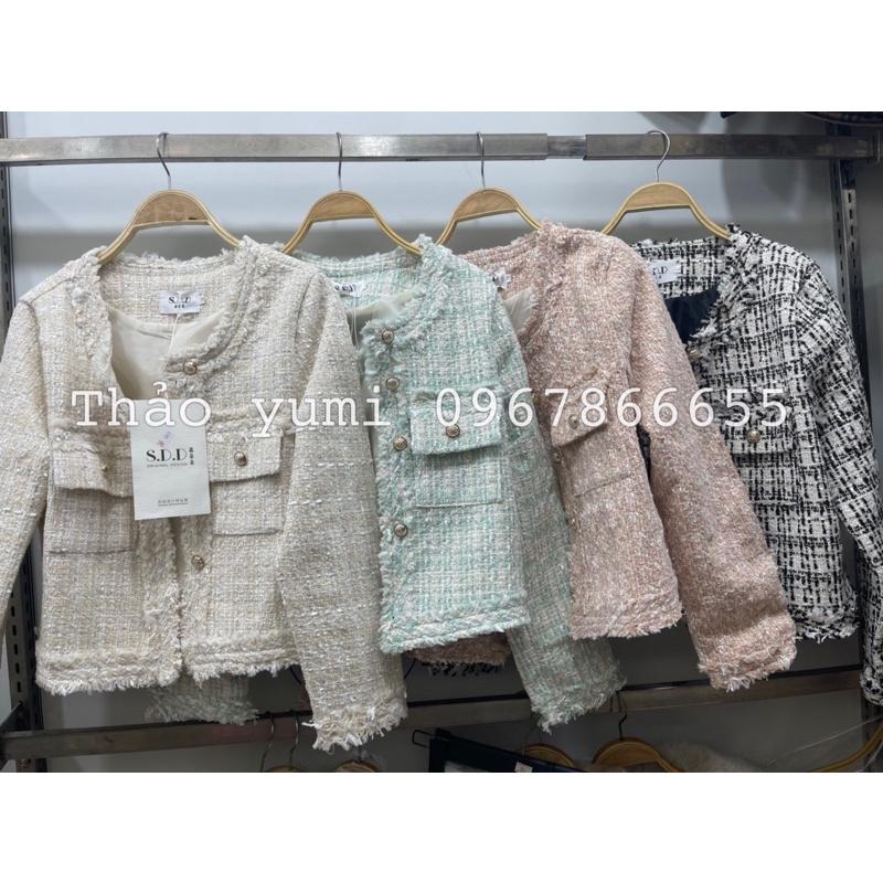 áo khoác dạ tweed túi ngực sz ml (sẵn)