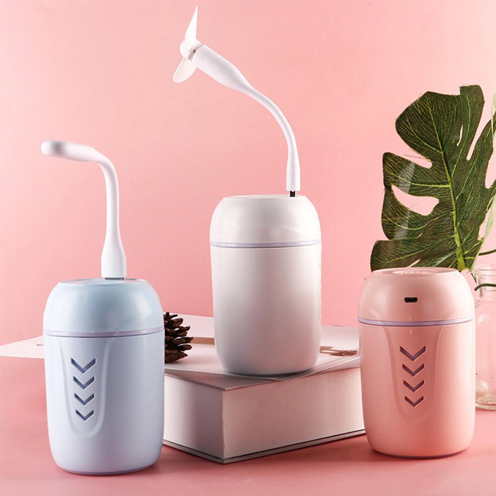3 Trong 1 USB Mini Xông Phòng Máy Tạo Độ Ẩm Không Khí Di Động USB Tạo Độ Ẩm Có Đèn Quạt Xe Nhà Văn Phòng Điều Hòa