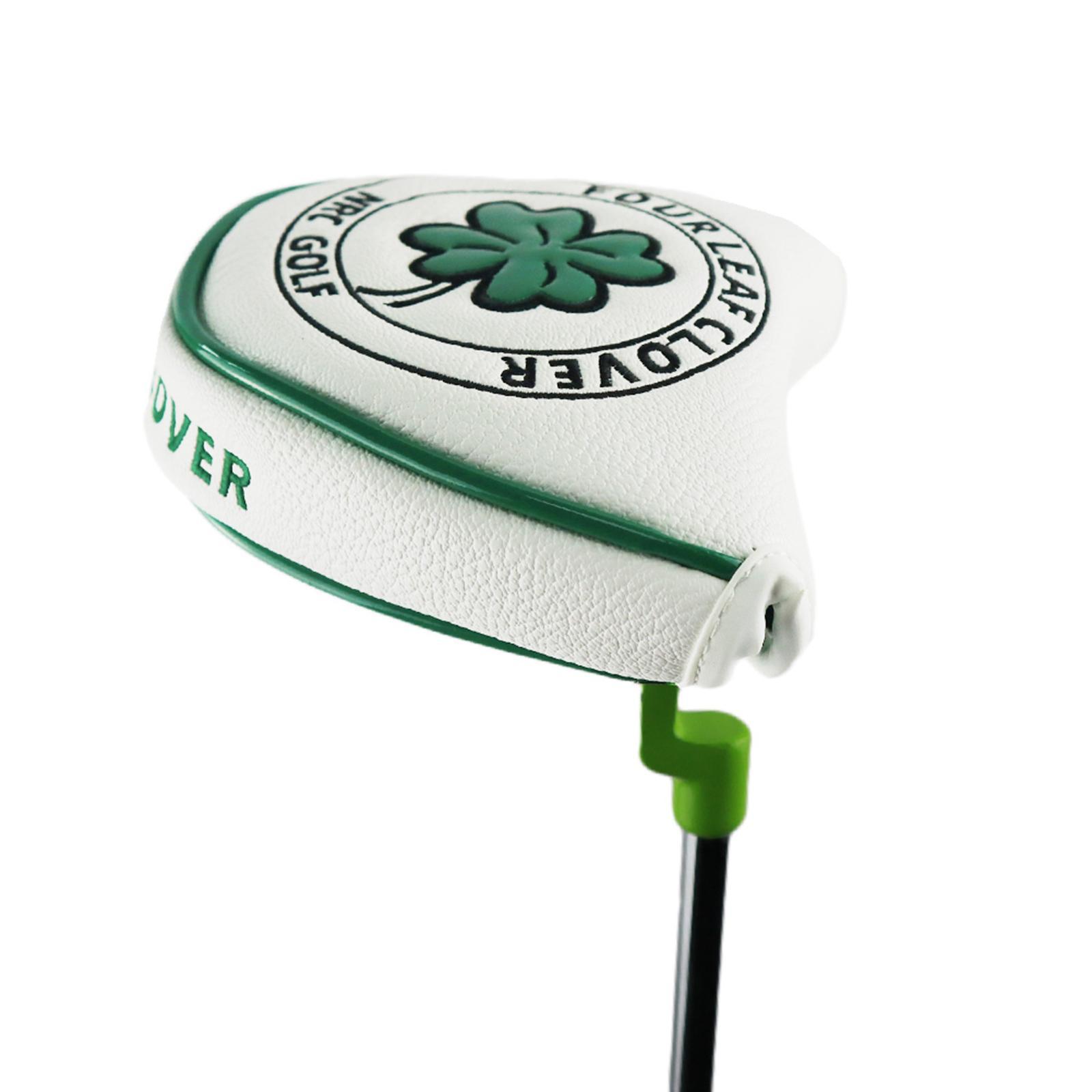 3xPu Golf Putter Cover Half Mallet Head Cover Club Head Protector Guard White
