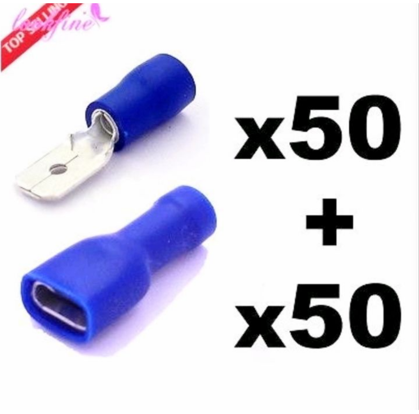 COMBO 100 CÁI ĐẦU CỐT NỐI DÂY ĐIỆN LOẠI ĐẦU CỐT DẸP BẰNG 50 ĐÔI NHƯ HÌNH HÀNG CHUẨN CHẤT LƯỢNG