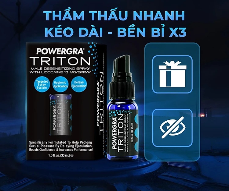 Chai xịt Powergra Triton + Gel bôi trơn Jex