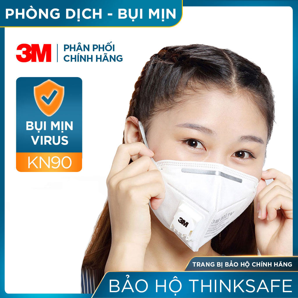 KHẨU TRANG Y TẾ 3M 9001V CÓ VAN, LỌC BỤI MỊN PM2.5