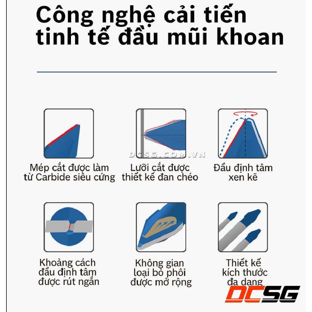 Mũi khoan gạch cứng chuôi lục giác HEX-9 BOSCH (chọn size mũi) | DCSG