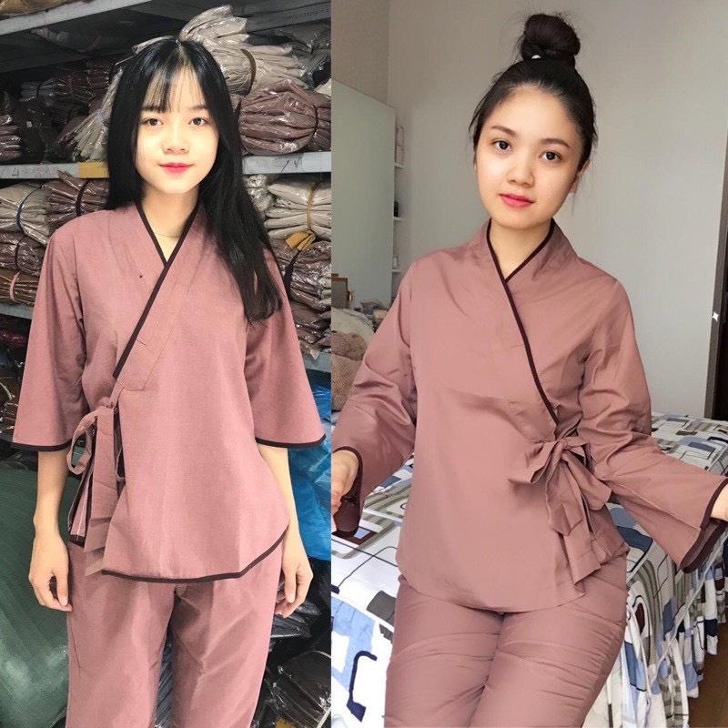 ĐỒ LAM ĐI CHÙA - mẫu xéo nơ trơn kate Z1