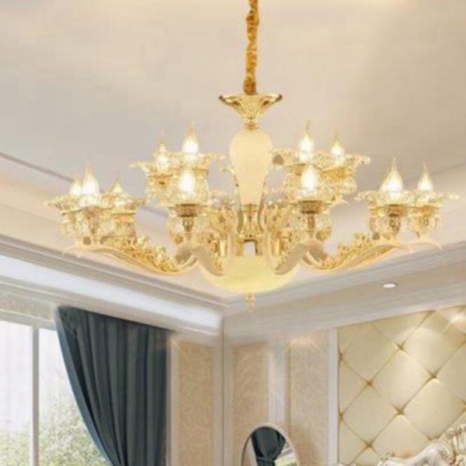 Đèn Chùm Trang Trí Phòng Khách Đèn Chùm Tân Cổ Điển Bạch Ngọc6103-15