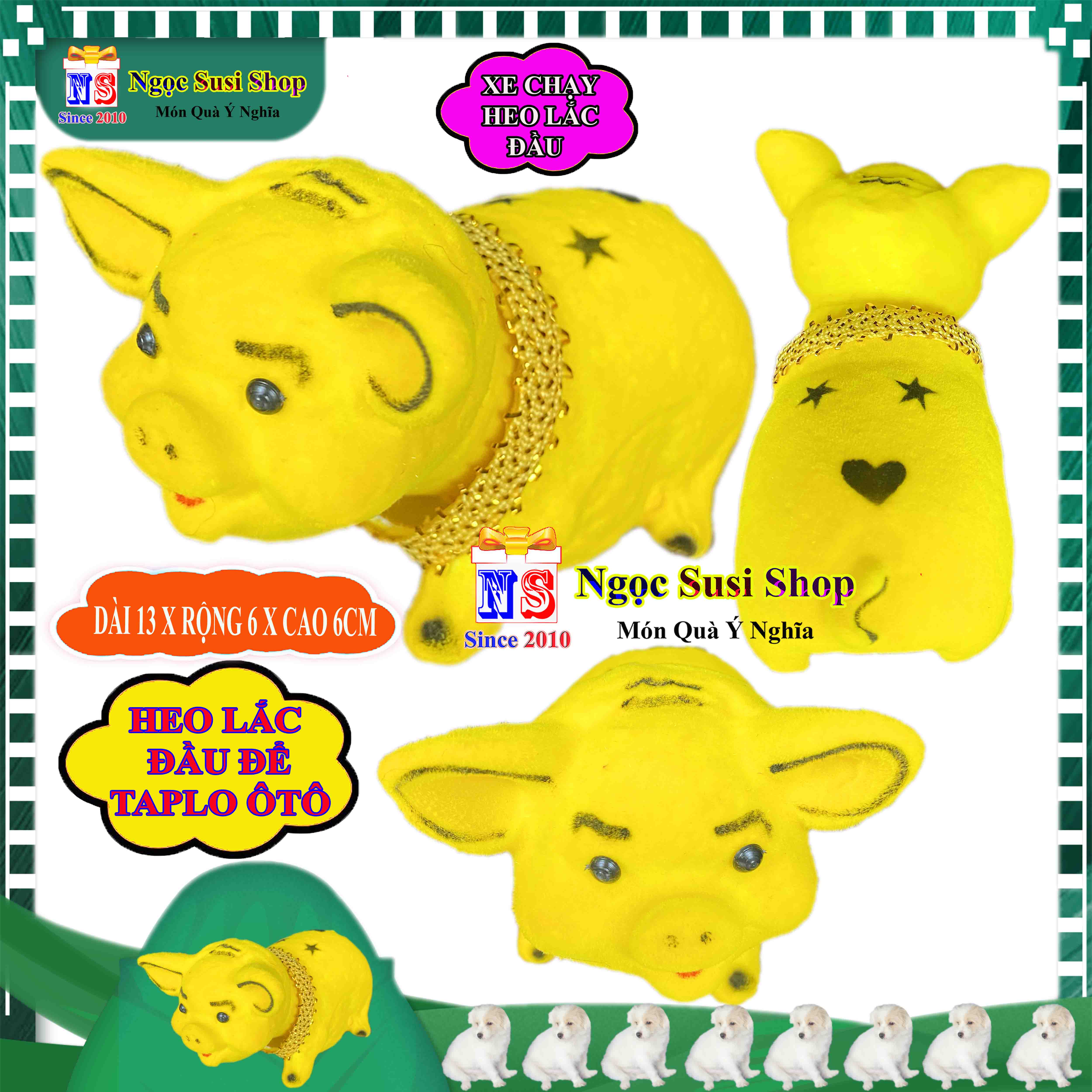 HEO LẮC LƯ ĐẦU ĐỂ TRANG TRÍ TAPLO Ô TÔ XE HƠI - CON HEO LẮC LƯ ĐẦU ĐỂ XE HƠI QUÁ ĐẸP