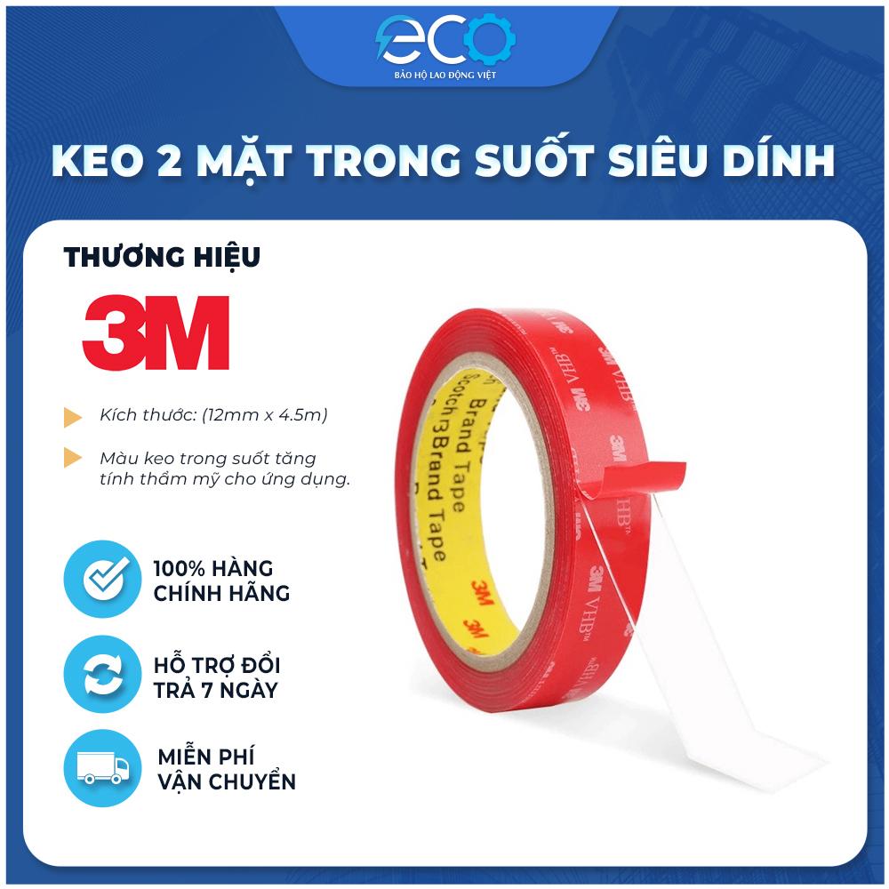 Băng keo cường lực 2 mặt trong suốt 3M 4910 (12mm x dài 4.5m) băng keo siêu dính, siêu cường lực