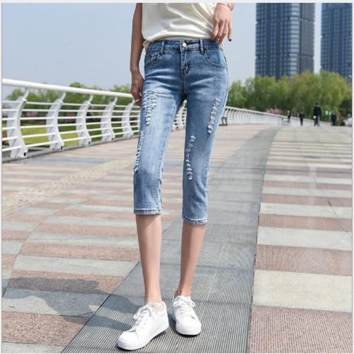 Quần jean lửng co giãn Quảng Châu cho nữ Q082