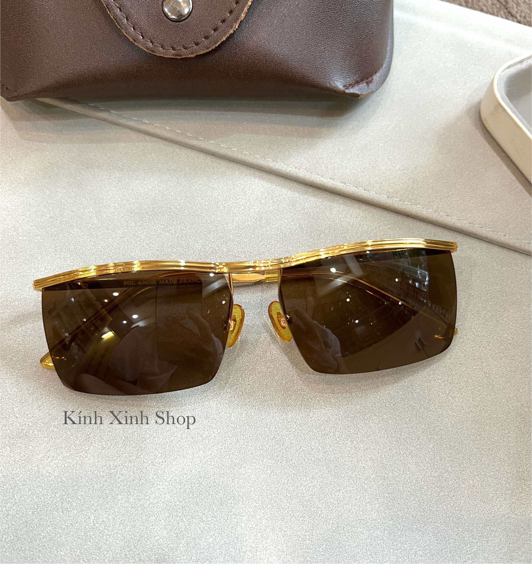 Kính râm Amor ve vàng càng nhỏ gọng mạ vàng 14K 1/25 - Đẳng cấp phái mạnh