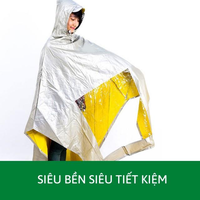 Áo Mưa Choàng 2 Lớp Có Kính Siêu Bền Không Thấm Nước Hồng Thắm, Made In Việt Nam