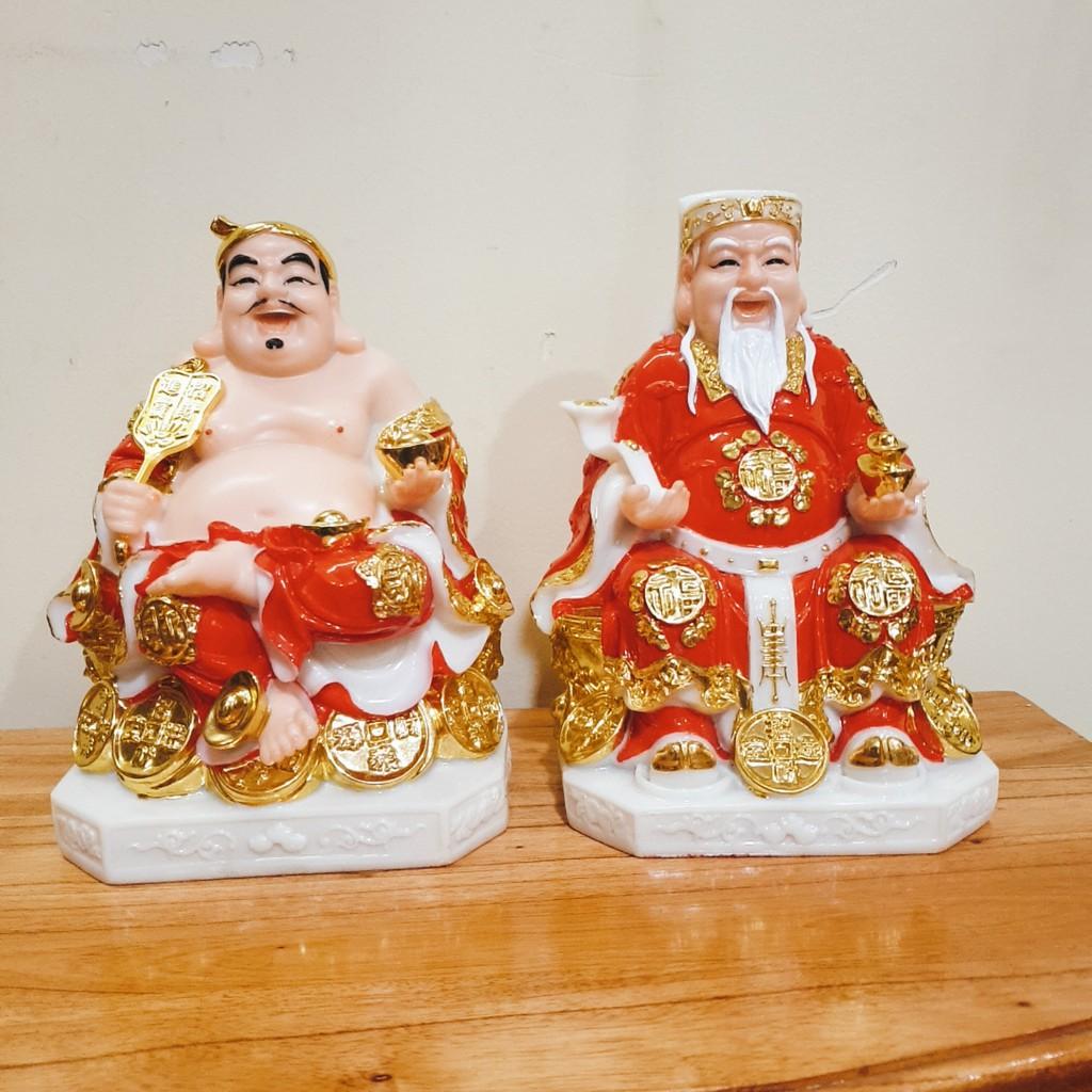 Tượng thần tài thổ địa đá cao cấp màu đỏ 8 inch