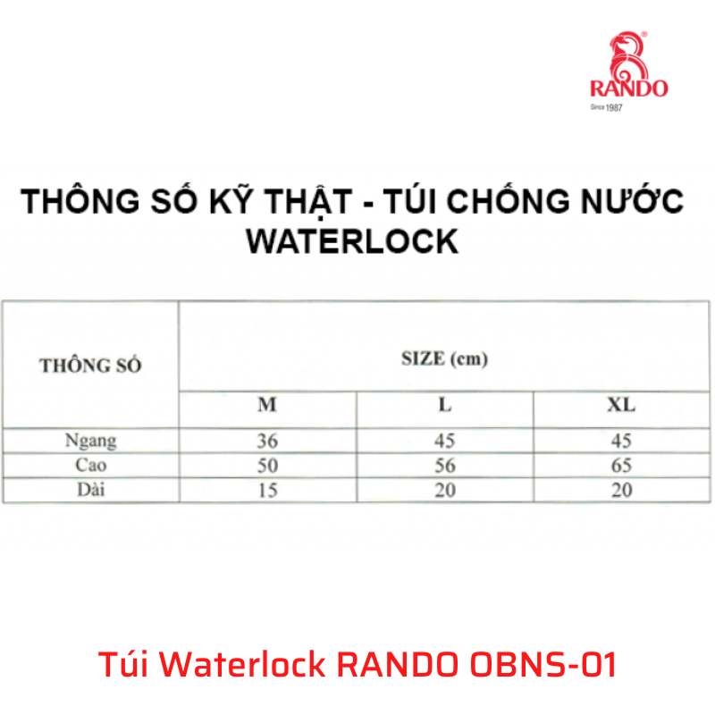 Túi Waterlock OBNS-01 bảo vệ Giỏ xách, Cặp, Balo, … các vật dụng của bạn tránh được nước tạt, mưa, bụi bẩn