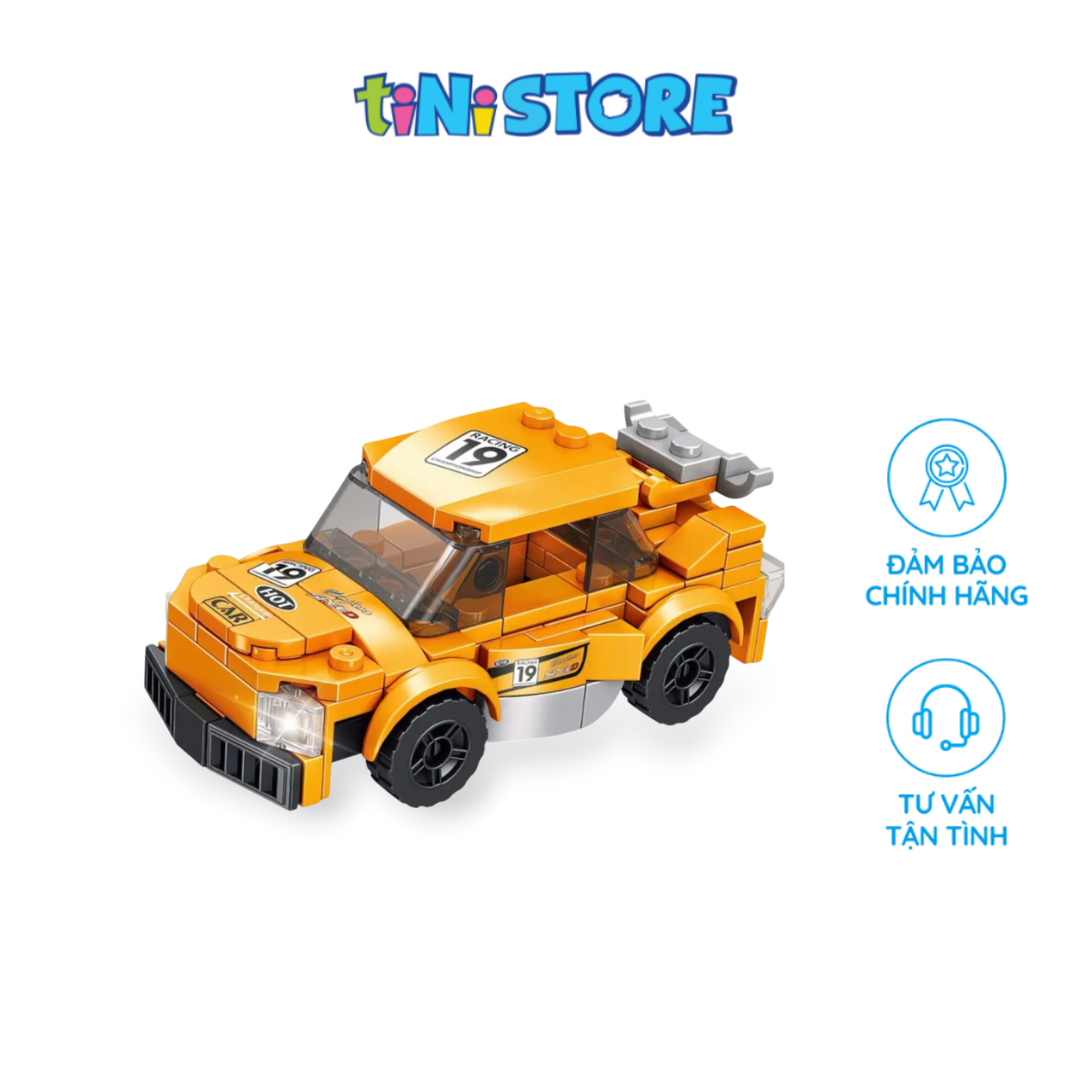 Đồ chơi lắp ráp xe đua màu vàng 101 mảnh Value Toys