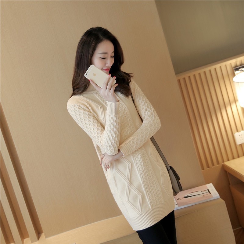 Áo len nữ dáng dài thời trang phong cách Hàn Quốc len mềm mại, dày dặn freesize dưới 62kg