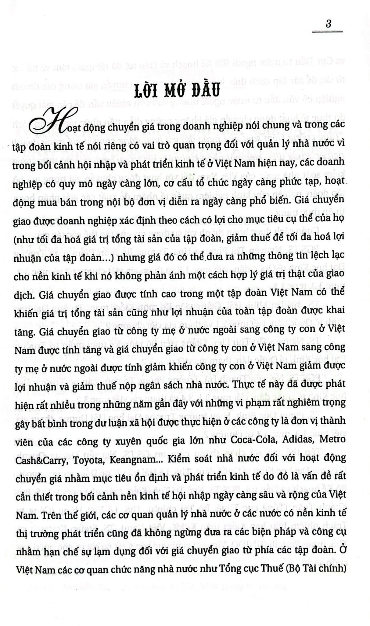 Tăng cường đối với kiểm soát nhà nước đối với hoạt động chuyển giá trong doanh nghiệp trong điều kiện hội nhập kinh tế ở Việt Nam
