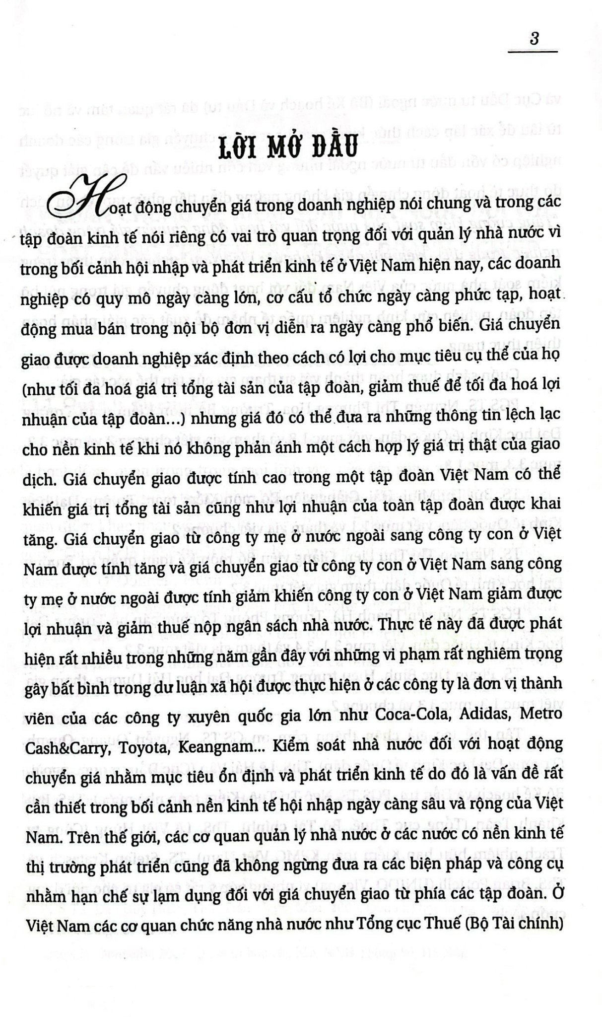 Tăng cường đối với kiểm soát nhà nước đối với hoạt động chuyển giá trong doanh nghiệp trong điều kiện hội nhập kinh tế ở Việt Nam