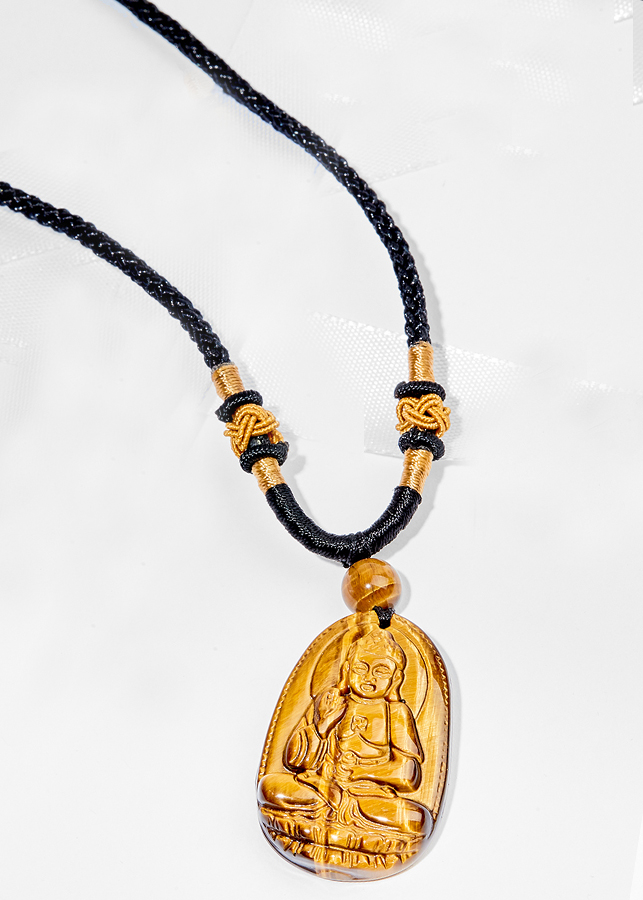 Mặt Dây Chuyền Phật A Di Đà Đá Mắt Hổ ( 3.6 x 2.3 cm) Ngọc Quý Gemstones