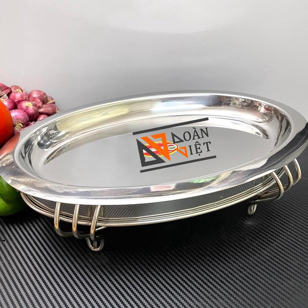 Dĩa Hột Xoài Inox C.Lượng Làm Bò Né, Bò Xào Bông Thiên Lý, Mực Né. . . Kèm Bếp Cồn Inox C.Lượng - Dụng Cụ Nhà Bếp, Nấu ă