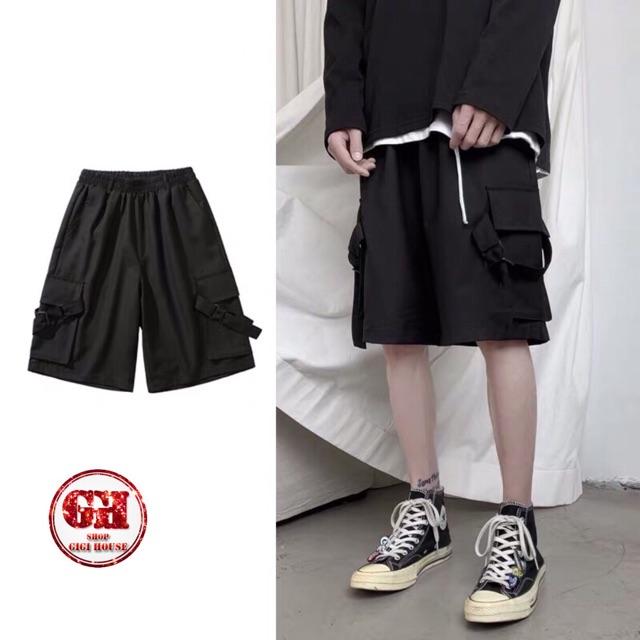 Quần SHORT KAKI TÚI HỘP Dây Kéo Nam Nữ Unisex