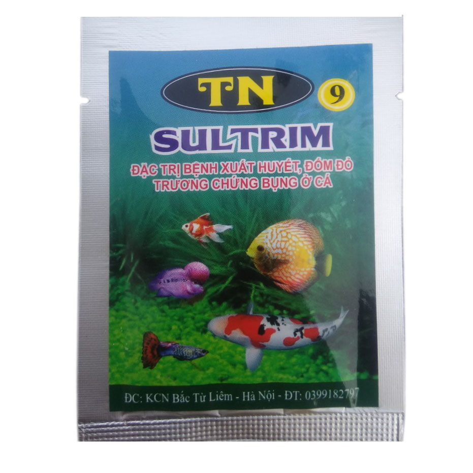  TN9  Thuốc Đặc Trị Bệnh Xuất Huyết, Đốm Đỏ, Chướng Bụng Ở Cá SULTRIM 10gr