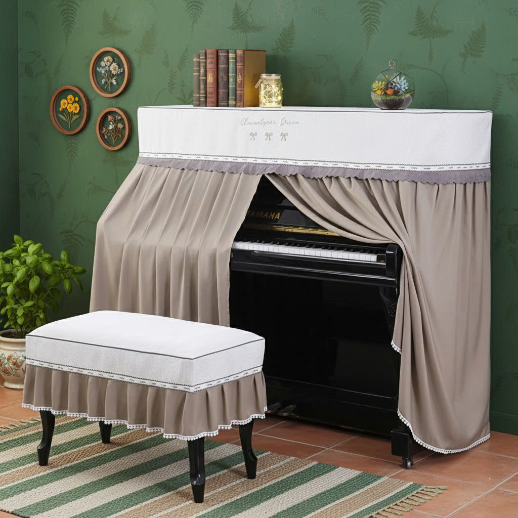 Khăn phủ đàn piano phong cách Hàn quốc hiện đại sang trọng phủ kín toàn bộ đàn chống bụi chống xước - Hàng chính hãng