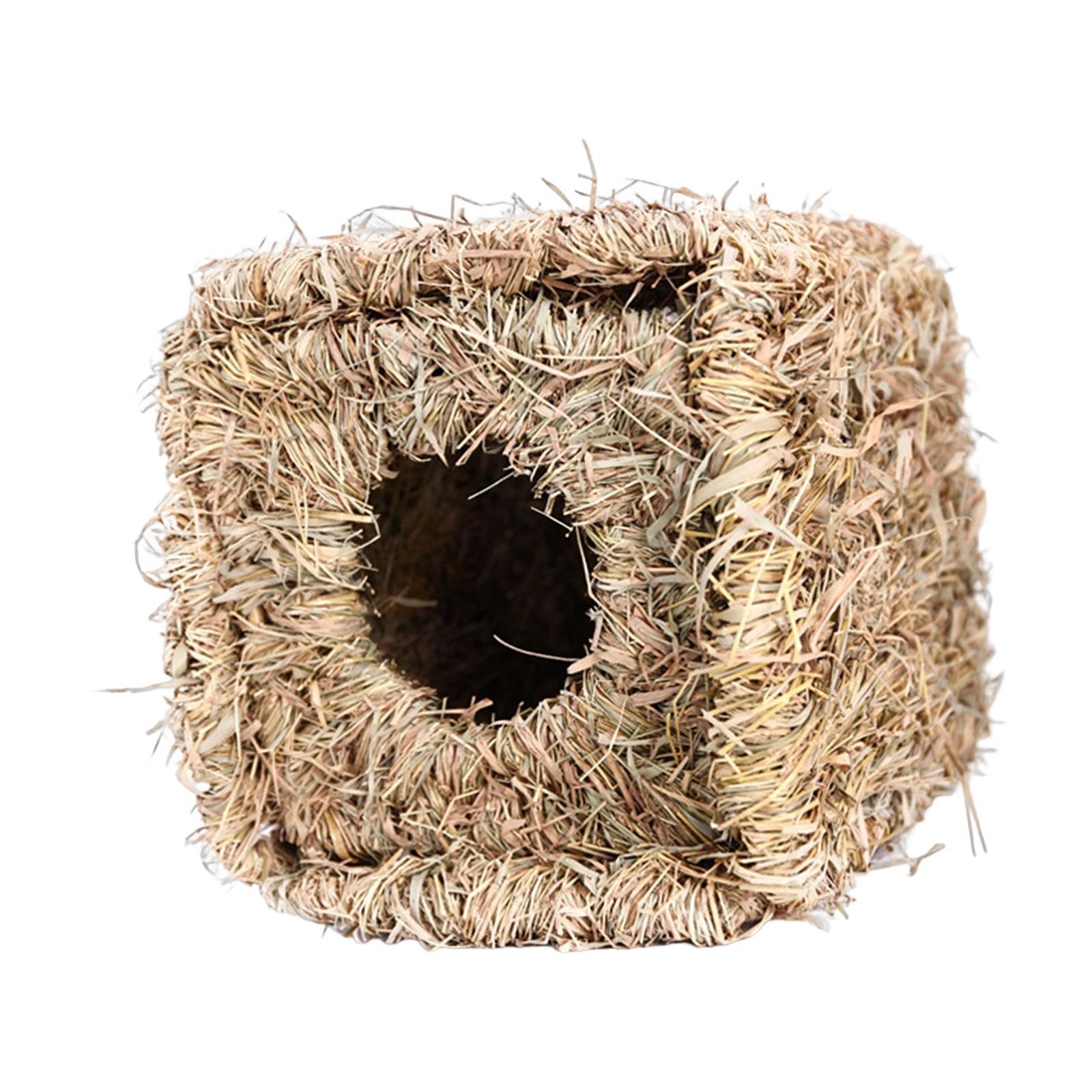 Hand Woven Small Animals Cage Nest Chewing Foldable Nesting Hideaway Sleeping Mat Nest Bed for Chinchilla Small Animals Squirrel Bunny Sleep