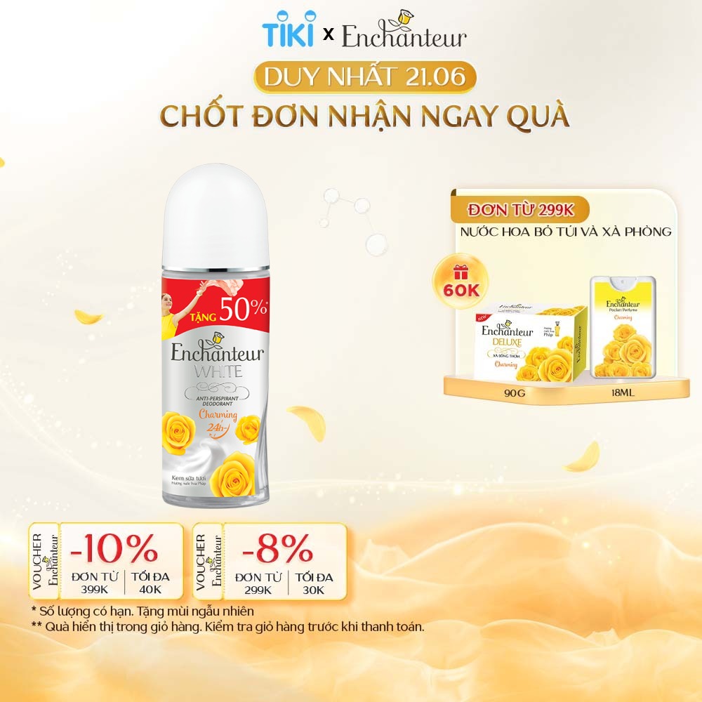 Lăn khử mùi trắng da Enchanteur Charming/Sensation/Delightful 75ml