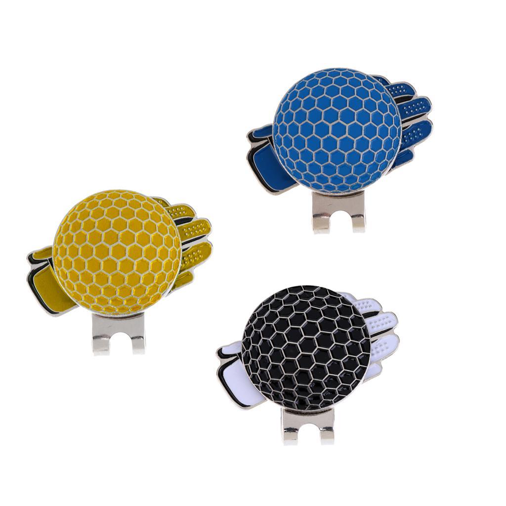 7xFunny Glove Design Golf Hat Clip with Magnetic Ball Marker Golfer Gift Blue