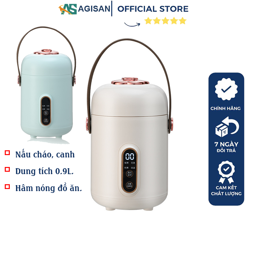 Ấm điện đa năng thông minh dung tích 0.9 lít công suất 500W dễ dàng chưng yến nấu cháo mang đi tiện lợi AD03