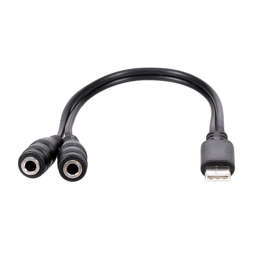 Type-C Headphone Adapter Type-C Male to Dual 3.5mm Female Adapter Cable Audio Splitter Cable 3.5mm AUX Audio Adapter