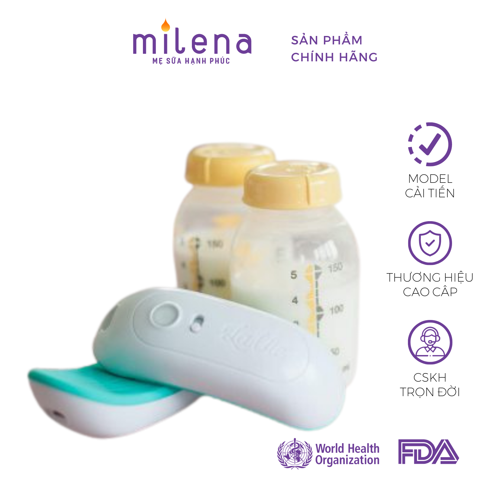 Đệm Mát Xa Chườm Ấm Thông Tắc Tia Sữa &amp; Kích Sữa Lavie (02 cái), Nhiệt + Rung Hút Sữa Nhanh, Giảm Cương Sữa, Làm Mềm Ngực, Ngừa Viêm Ngực,  Pin Sạc Bền Bỉ, FDA Hoa Kỳ