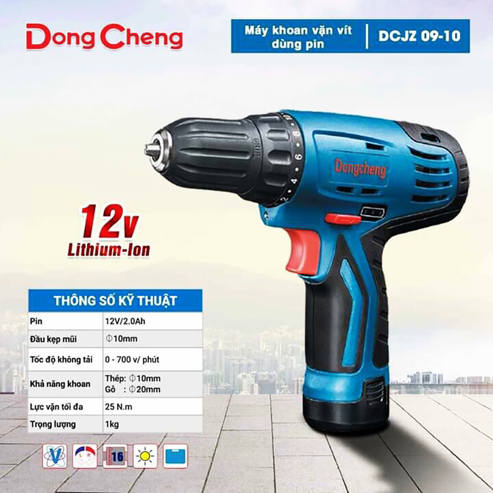 Máy khoan bắn vít bằng pin Dongcheng DCJZ09-10