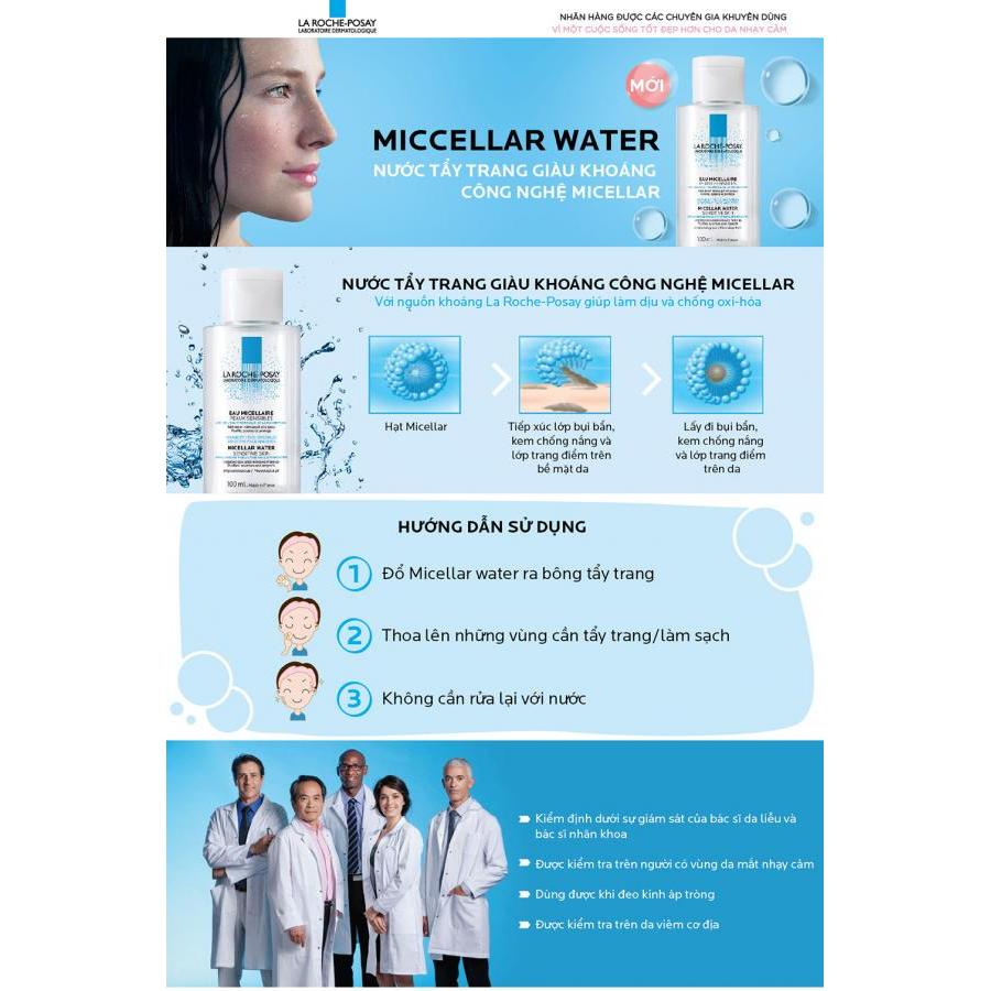 Nước Tẩy Trang Micellar Water Cho Da Nhạy Cảm La Roche Posay