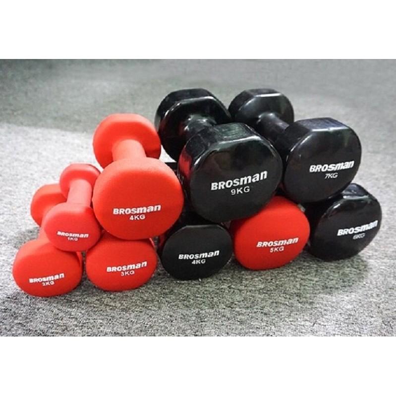 Tạ tay 2kg nhập khẩu , tạ sắt bọc cao su nhập khẩu kiểu dáng đẹp hãng Brosman - LYLYSPORTS