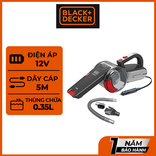 Máy hút bụi ô tô cầm tay 12V Black & Decker PV1200AV-B1 - Hàng chính hãng