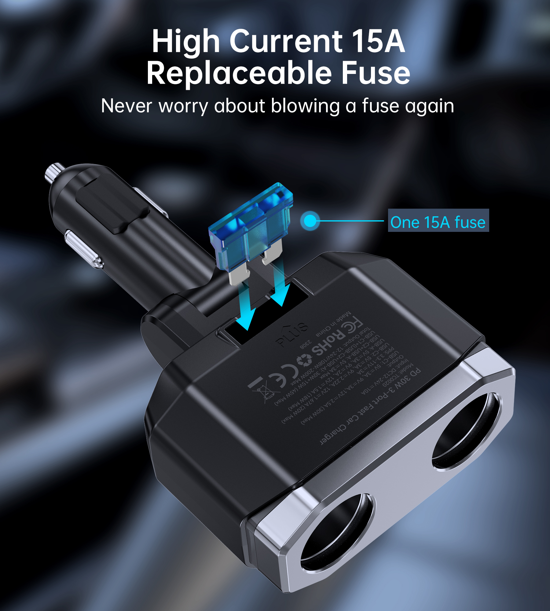 Tẩu sạc Choetech TC0020 đa năng 200w có 2 cổng Type C + 1 cổng Usb (Hàng chính hãng)