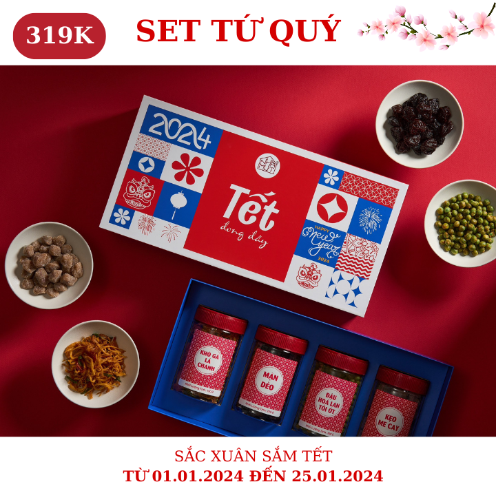 SET QUÀ TẶNG, HỘP QUÀ TẾT, HỘP MỨT TẾT, GIỎ QUÀ TẾT MỪNG XUÂN GIÁP THÌN 2024- SET 6 VỊ BÁNH MỨT CAO CẤP THƯỢNG HẠNG MANG Ý NGHĨA GÓI TRỌN TÀI LỘC, THỊNH VƯỢNG - KÈM THIỆP CHÚC MỪNG, TÚI GIẤY