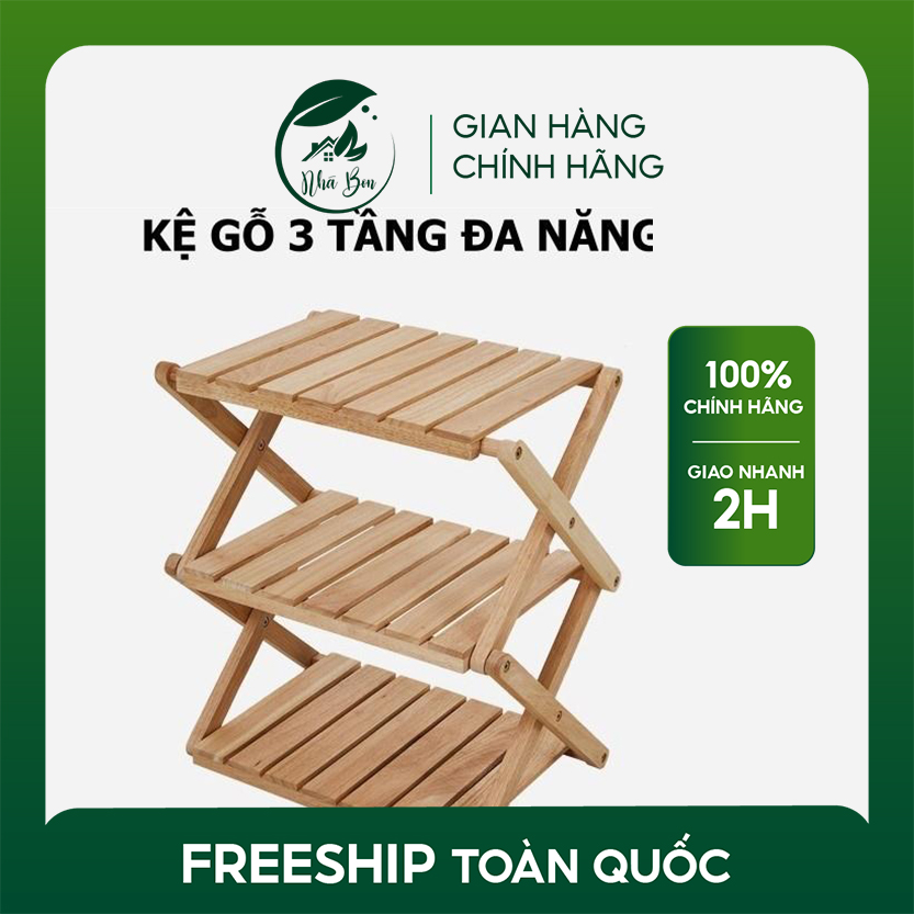 Kệ gỗ ba tầng đa năng Kích thước 60x31x63cm
