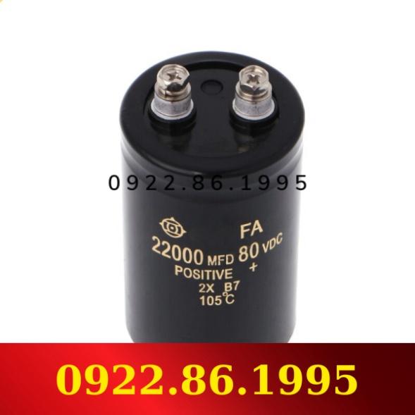 Tụ Điện Trục Vít Điện Phân 22000UF 80V Bộ Nguồn Amp Âm Thanh, 50X80Mm 105 ℃ hàng mới về